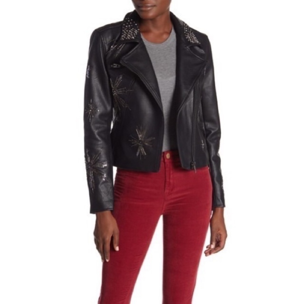 NWT BlankNYC Embellished Faux Leather Moto Jacket - Picture 2 of 8